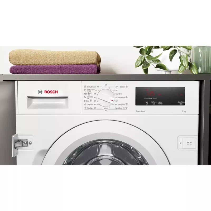 Bosch Serie 6 WIW24342EU įmontuojama skalbimo mašina 8 kg 1200 aps./min balta