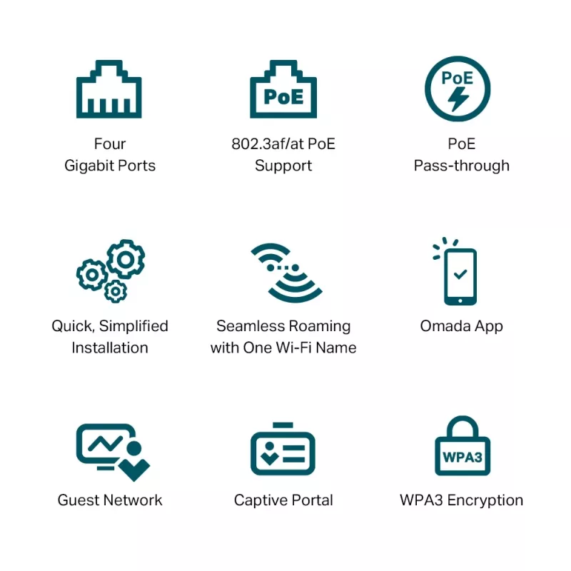 TP-Link Omada AX3000 Sieninis WiFi 6 prieigos taškas