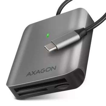 AXAGON CRE-S3C aliumininis USB-C 3.2 Gen 1 atminties kortelių skaitytuvas, 3 lizdai, UHS-II