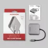 AXAGON CRE-S3C aliumininis USB-C 3.2 Gen 1 atminties kortelių skaitytuvas, 3 lizdai, UHS-II