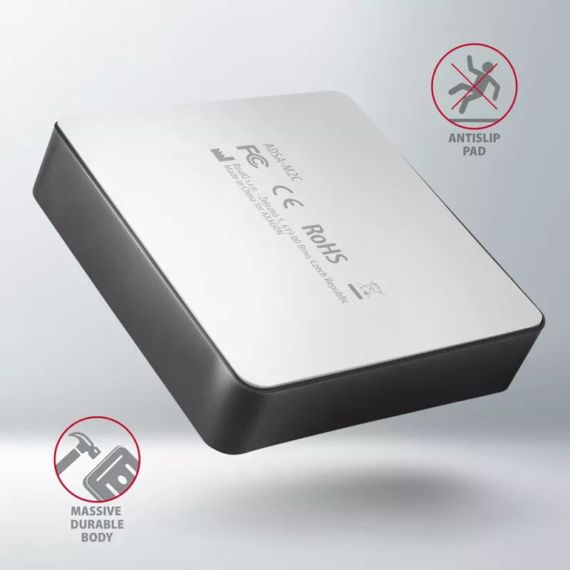 Axagon ADSA-M2C Dual NVMe Clone Master Dock USB-C 10Gbps