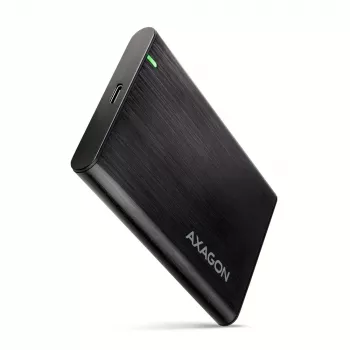 Išorinis dėklas 2.5 colio HDD/SSD AXAGON EE25-A6C — SATA, USB 3.2 Gen 1 (Type-C & Type-A), aliuminis, juodas
