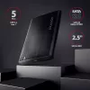 Išorinis dėklas 2.5 colio HDD/SSD AXAGON EE25-A6C — SATA, USB 3.2 Gen 1 (Type-C & Type-A), aliuminis, juodas