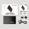 Išorinis dėklas 2.5 colio HDD/SSD AXAGON EE25-A6C — SATA, USB 3.2 Gen 1 (Type-C & Type-A), aliuminis, juodas