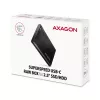 Išorinis dėklas 2.5 colio HDD/SSD AXAGON EE25-A6C — SATA, USB 3.2 Gen 1 (Type-C & Type-A), aliuminis, juodas