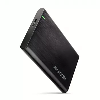 Išorinis dėklas HDD/SSD AXAGON EE25-A6M — 2,5 colio SATA, USB 3.2 Gen 1 (5 Gbit/s), Micro-USB B į USB Type-A, aliuminis, juodas