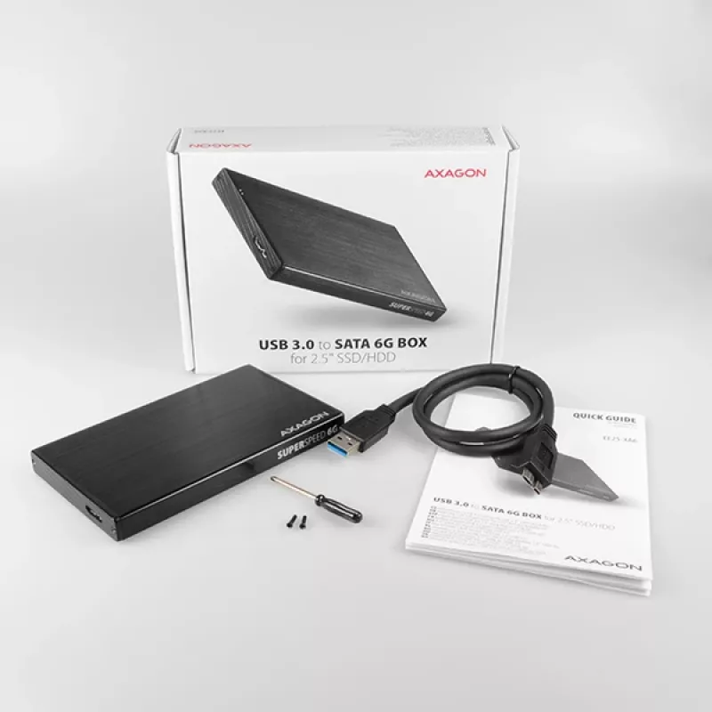 AXAGON EE25-XA6 išorinis dėklas 2.5 inch SATA SSD/HDD, USB 3.2 Gen 1, aliuminis