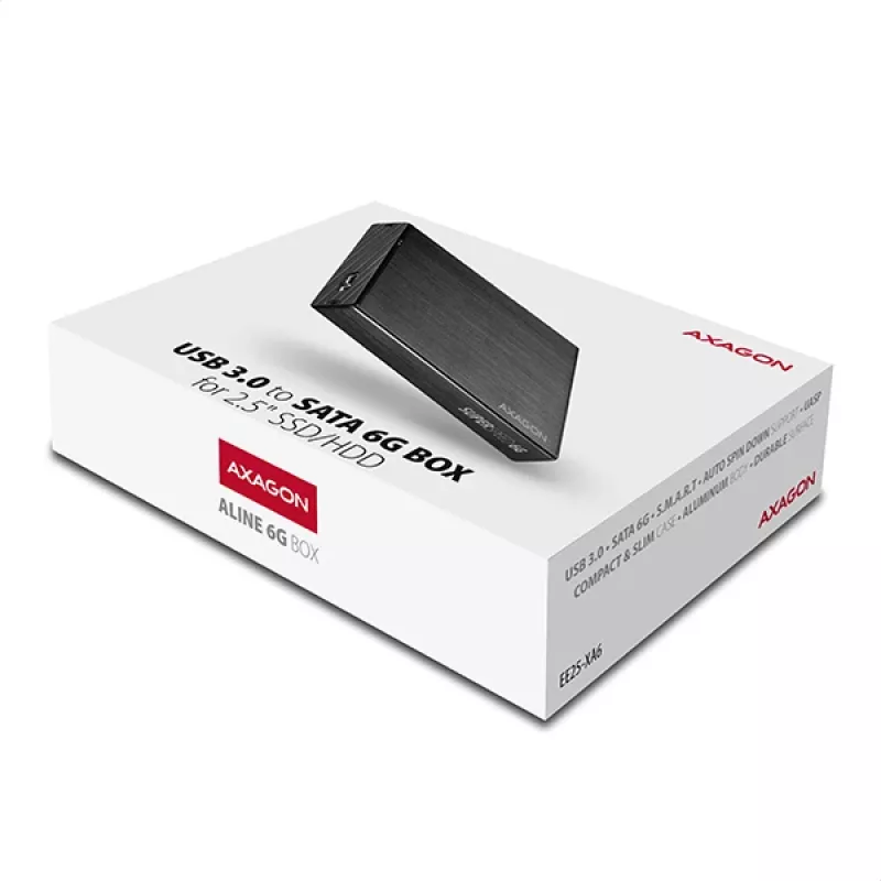 AXAGON EE25-XA6 išorinis dėklas 2.5 inch SATA SSD/HDD, USB 3.2 Gen 1, aliuminis