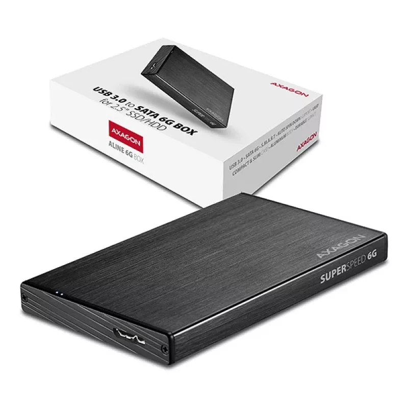 AXAGON EE25-XA6 išorinis dėklas 2.5 inch SATA SSD/HDD, USB 3.2 Gen 1, aliuminis