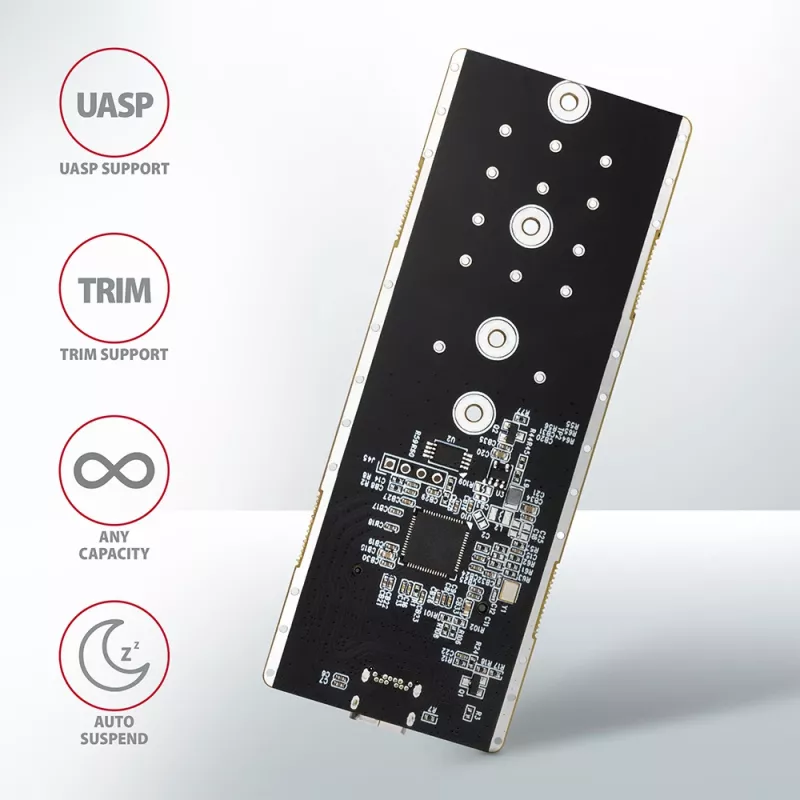Axagon EEM2-GTR išorinis USB-C 3.2 Gen 2 metalinis dėklas M.2 NVMe SSD diskams
