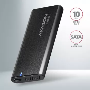 Išorinis SSD dėklas Axagon EEM2-SBC USB-C 3.2 Gen 2 Juodas M.2