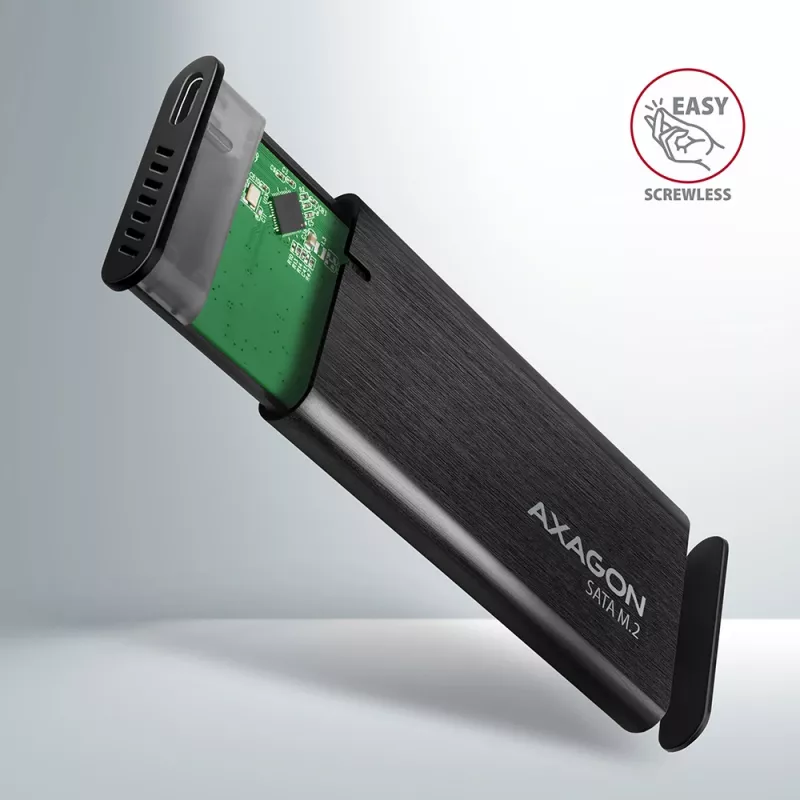 Išorinis SSD dėklas Axagon EEM2-SBC USB-C 3.2 Gen 2 Juodas M.2