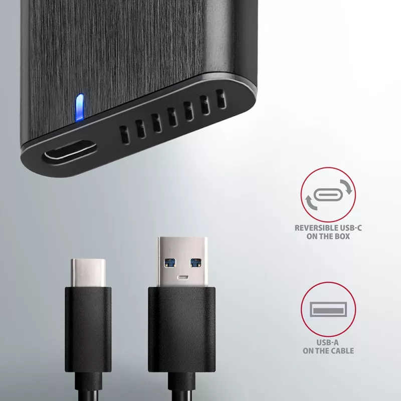 Išorinis SSD dėklas Axagon EEM2-SBC USB-C 3.2 Gen 2 Juodas M.2