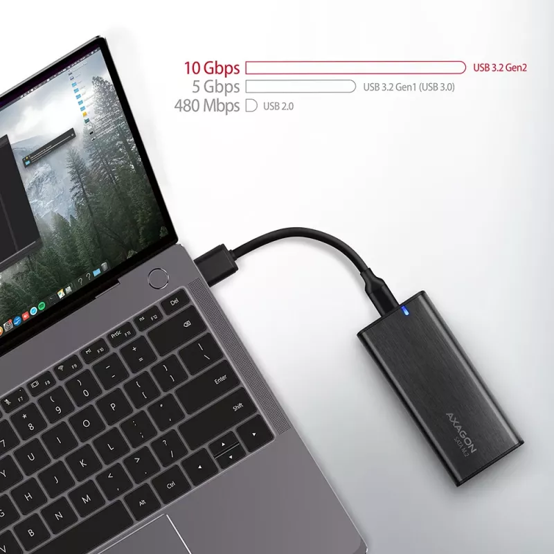 Išorinis SSD dėklas Axagon EEM2-SBC USB-C 3.2 Gen 2 Juodas M.2