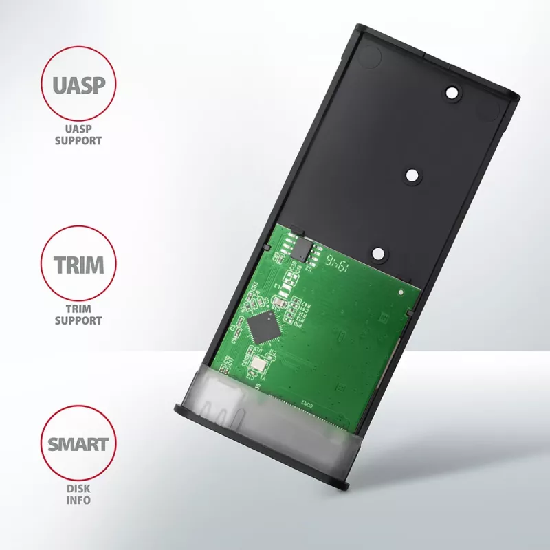 Išorinis SSD dėklas Axagon EEM2-SBC USB-C 3.2 Gen 2 Juodas M.2