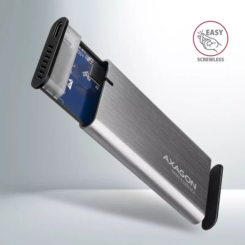 Axagon EEM2-SG2 SuperSpeed+ USB-C išorinis M.2 NVMe ir SATA SSD dėklas