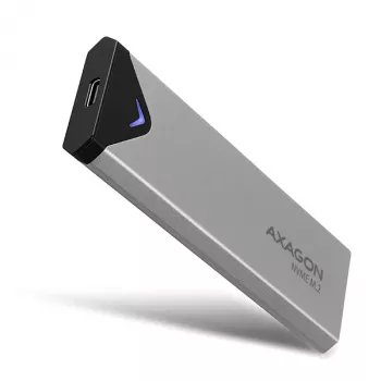 Axagon EEM2-UG2 Išorinis USB-C 10Gbps metalinis dėklas M.2 NVMe SSD diskams, sidabrinis