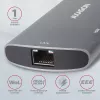 Axagon HMC-6M2 USB 3.2 Gen 1 centras, 2x USB-A, HDMI, RJ-45, SATA M.2, PD 100W, USB-C laidas