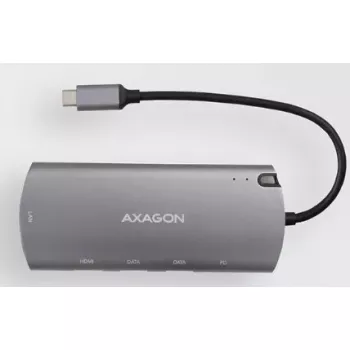 Axagon HMC-6M2 USB 3.2 Gen 1 centras, 2x USB-A, HDMI, RJ-45, SATA M.2, PD 100W, USB-C laidas