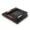 Axagon RSS-CD09 2.5 inch SSD/HDD adapteris į DVD lizdą 9,5 mm LED ALU vidinis SATA