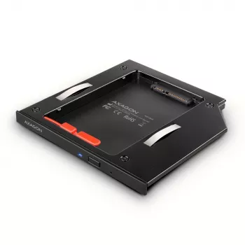 Axagon RSS-CD09 2.5 inch SSD/HDD adapteris į DVD lizdą 9,5 mm LED ALU vidinis SATA