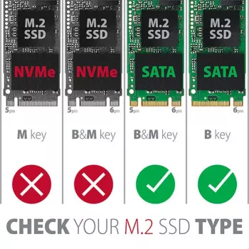 Axagon RSS-M2SD SATA - M.2 SATA SSD vidinis 2,5 colio ALU dėklas, sidabrinis