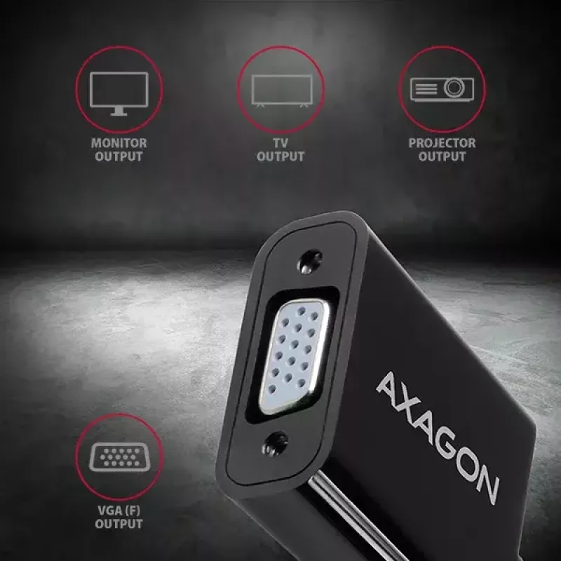 Vaizdo kabelio adapteris Axagon RVD-VGN DisplayPort į VGA 0,16 m