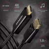 Axagon RVD-HI14C2 DisplayPort į HDMI 1.4 kabelis 1,8 m, 4K/30Hz