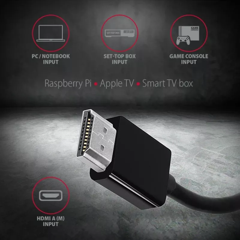 Axagon RVH-VGAN HDMI į VGA adapteris FullHD, 1920x1200, garso išvestis, maitinimo įvadas