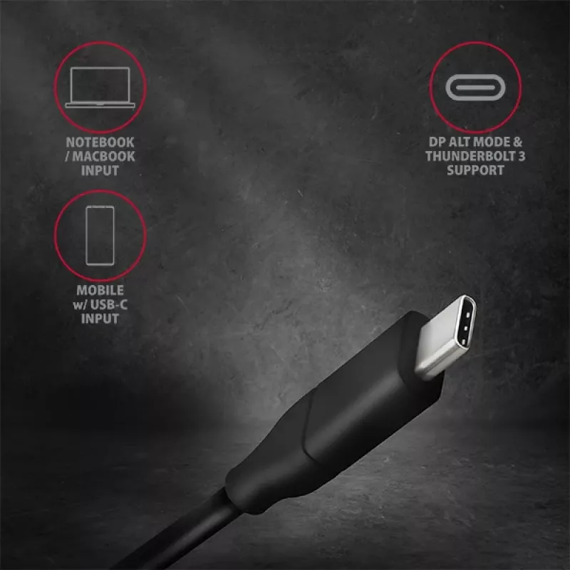 Axagon RVC-DPC USB-C į DisplayPort laidas 1,8 m 4K/60Hz