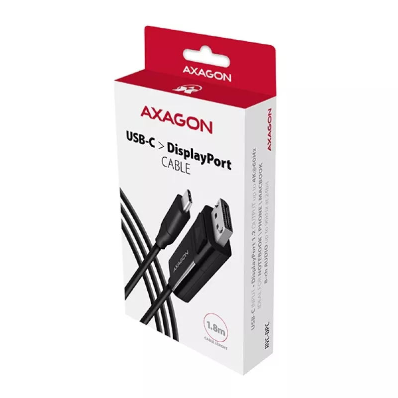 Axagon RVC-DPC USB-C į DisplayPort laidas 1,8 m 4K/60Hz