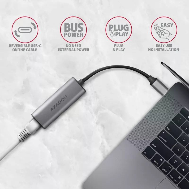Axagon ADE-25RC USB-C 2.5 gigabit eterneto adapteris