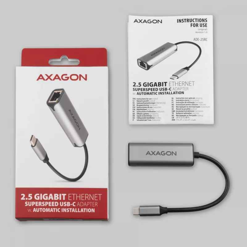 Axagon ADE-25RC USB-C 2.5 gigabit eterneto adapteris