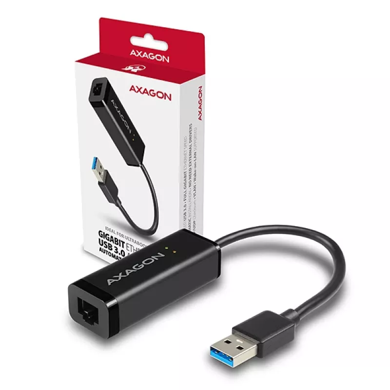 Axagon ADE-SR USB-A gigabito eterneto adapteris, laidinis, USB, Ethernet, 1000 Mbit/s, juodas