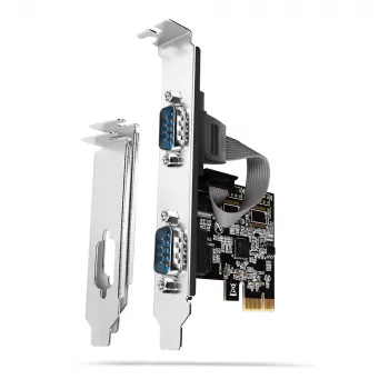 Axagon PCEA-S2N PCIe adapteris - 2x RS-232 prievadas, 250 kbps, su standartine ir žemo profilio kronšteinais