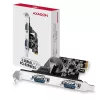 Axagon PCEA-S2N PCIe adapteris - 2x RS-232 prievadas, 250 kbps, su standartine ir žemo profilio kronšteinais