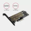 Axagon PCEM2-D PCIe x4 adapteris dviems M.2 NVMe M-key + SATA B-key SSD