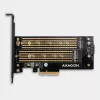 Axagon PCEM2-D PCIe x4 adapteris dviems M.2 NVMe M-key + SATA B-key SSD