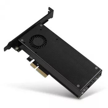Axagon PCEM2-DC PCIe x4 – M.2 NVMe M-rakto + SATA B-rakto lizdo adapteris su aušinimu, SP & LP