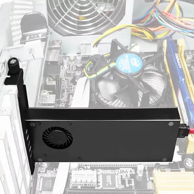 Axagon PCEM2-DC PCIe x4 – M.2 NVMe M-rakto + SATA B-rakto lizdo adapteris su aušinimu, SP & LP