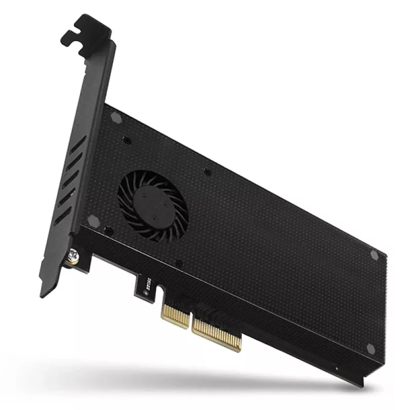 Axagon PCEM2-DC PCIe x4 – M.2 NVMe M-rakto + SATA B-rakto lizdo adapteris su aušinimu, SP & LP