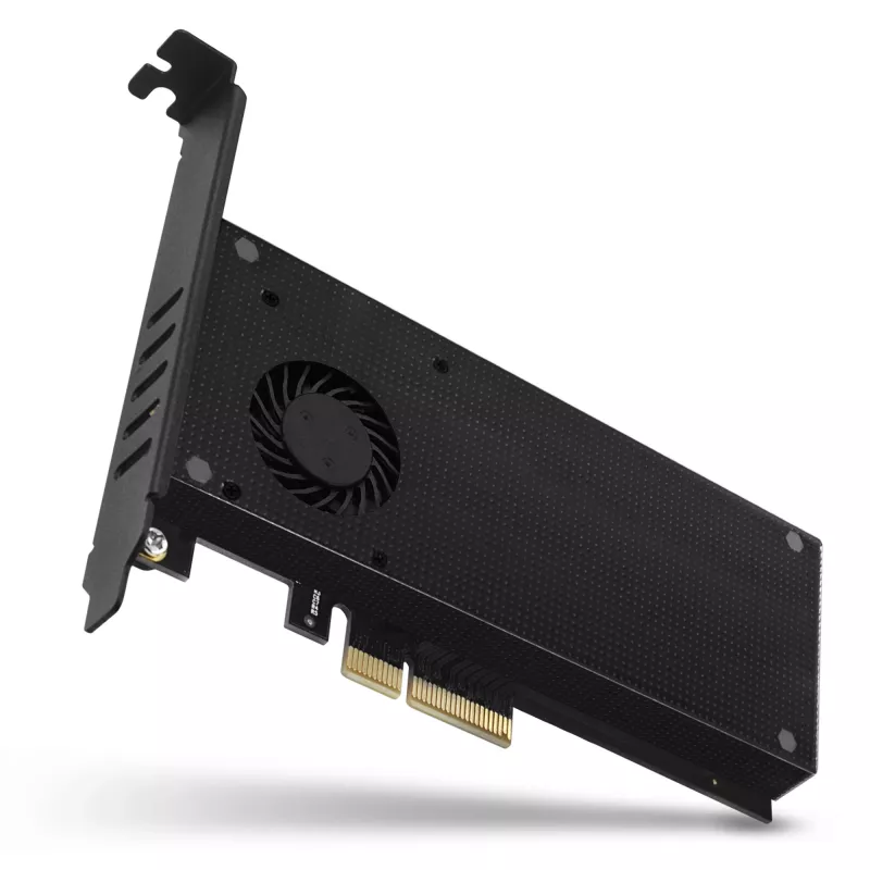 Axagon PCEM2-DC PCIe x4 – M.2 NVMe M-rakto + SATA B-rakto lizdo adapteris su aušinimu, SP & LP