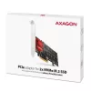 Axagon PCEM2-ND PCIe x8 adapteris dviems M.2 NVMe M-key lizdams, RAID, duomenų jungiklis, su standartiniu ir žemu profiliu