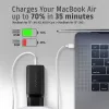 Axagon ACU-DPQ65 GaN sieninis įkroviklis 65W, 3x prievadas (USB-A + du USB-C), PD3.0/QC4+/PPS/Apple
