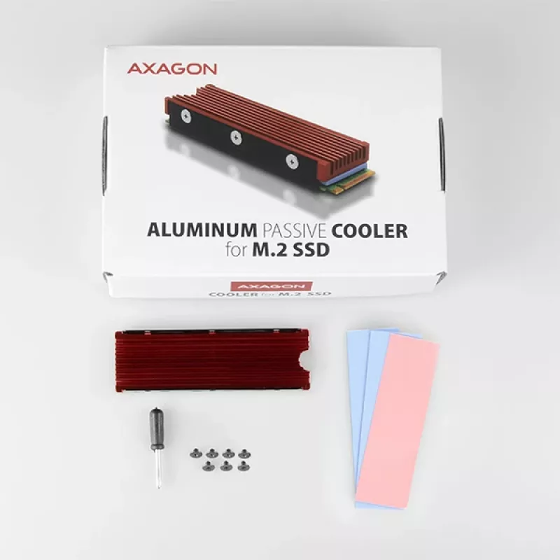 Axagon CRL-M2 Pasyvus aliumininis aušintuvas M.2 SSD diskams, dydis 2280, aukštis 12 mm