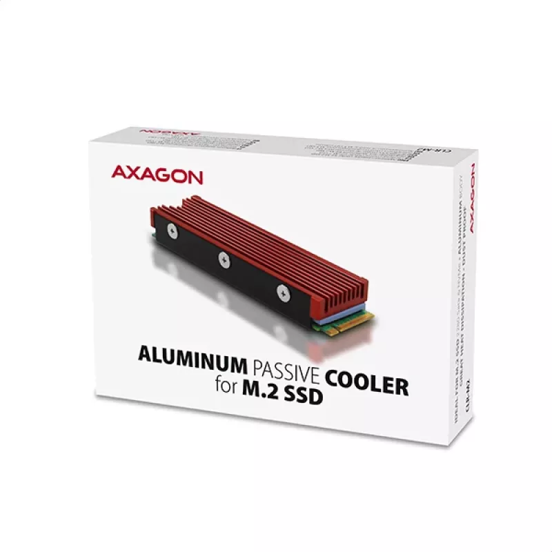 Axagon CRL-M2 Pasyvus aliumininis aušintuvas M.2 SSD diskams, dydis 2280, aukštis 12 mm