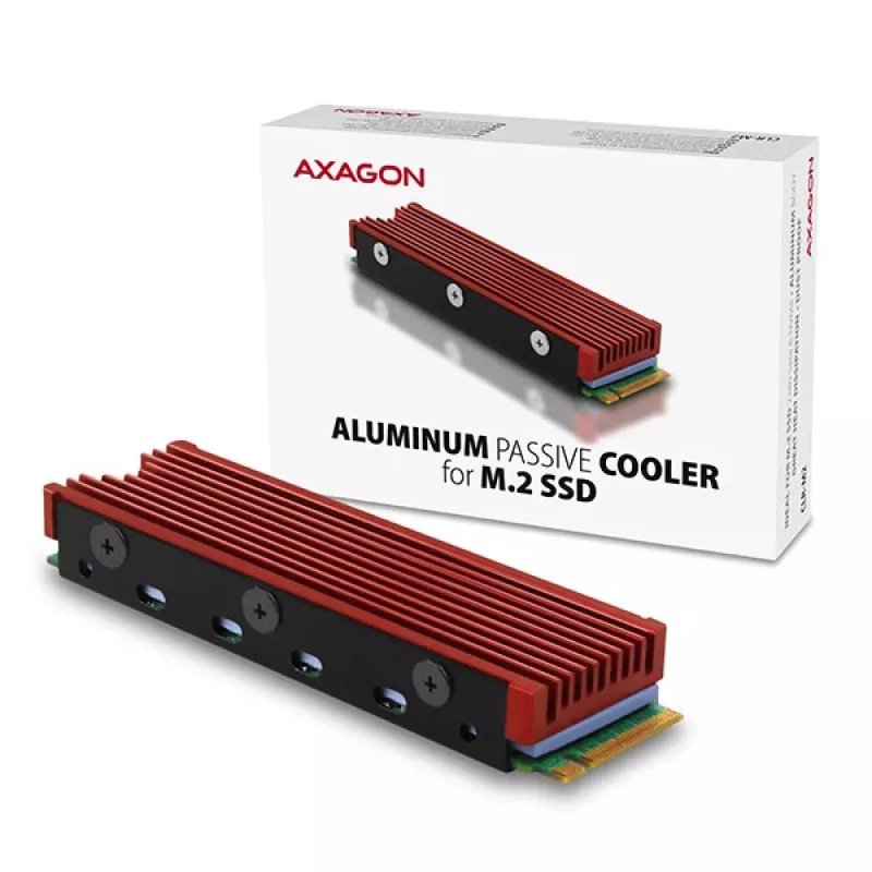 Axagon CRL-M2 Pasyvus aliumininis aušintuvas M.2 SSD diskams, dydis 2280, aukštis 12 mm