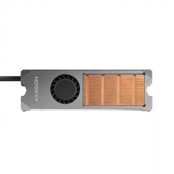 Axagon CLR-M2FAN Varinis radiatorius su ventiliatoriumi vienpusiams ir dvipusiams M.2 SSD diskams, dydis 2280, aukštis 13 mm