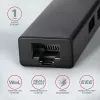Axagon HMA-GL3A USB 3.0 kelių prievadų centras su Gigabit LAN, 3x USB-A, microSD, juodas