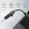 Axagon HMA-GL3A USB 3.0 kelių prievadų centras su Gigabit LAN, 3x USB-A, microSD, juodas